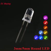 10pcs/lot F3 3mm F5 5mm LED Round Light Emitting Diode White Red Green Blue Yellow Purple Transparent Ultra Bright Lamp Bead DIY