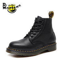 Dr.Martens 101 Martin รองเท้าบูทสั้น Jadon หนาด้านล่าง6หลุมหนังรถจักรยานยนต์รองเท้า Litchi รูปแบบผู้หญิงรถจักรยานยนต์รองเท้าหนัง