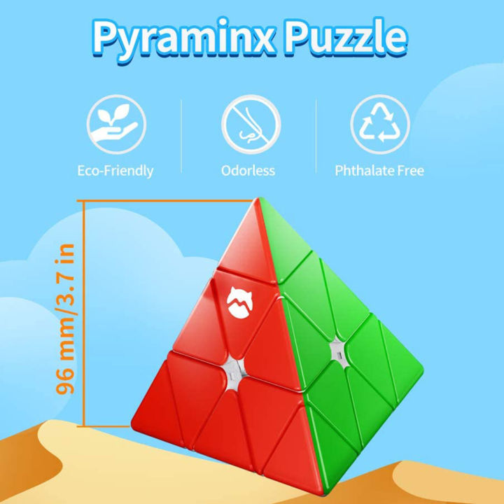 rebrol-จัดส่งฟรี-gan-monster-go-พีระมิด-inx-cube-3x3-mg-ความเร็วไม่มีสติกเกอร์สามเหลี่ยม-cube-ของเล่นปริศนาสำหรับเด็กเด็ก
