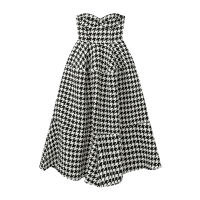 Frocks For Women Houndstooth Tube Top Dress Female Summer French High-end Retro Light Luxury Hepburn Style Lady Mid Length Skirt