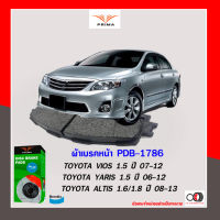 PRIMA  BENDIX ผ้าเบรค(หน้า) TOYOTA VIOS 1.5 07-17 /TOYOTA YARIS 06-12 /TOYOTA ALTIS 1.6 08-13 PDB1786