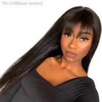 Straight Lace Front Wigs With Bangs Long Straight 13X4 Lace Frontal 4X4 Closure HD Lace Part Wigs Virgin Human Hair Bang Fringe [ Hot sell ] tool center