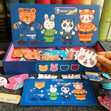 3D Dressup Magnetic Book For Kids Changeable Puzzle Magnet Book