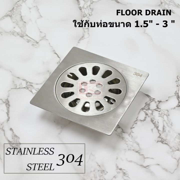 ตะแกรงท่อระบายน้ำ-สแตนเลส-304-ฟลอร์เดรน-floor-drain-รุ่น-aluminum-black-series