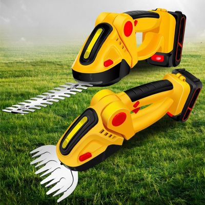 【LZ】 2 in 1 24V Cordless Electric Hedge Trimmer 20000RPM Rechargeable Handheld Household Shrub Weeding Pruning Mower Garden Tools