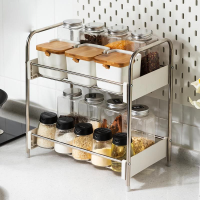 Spice Rack ชั้นวางของในครัวอเนกประสงค์  ชั้นวางเครื่องปรุง 1ชั้น 2ชั้น สแตนเลส ชั้นวางในครัว ที่วางเครื่องปรุง หนาขึ้น การออกแบบราวกันตกสูง ชั้นวางของในครัวเล็กๆ ชั้นวางเครื่องเทศ ชั้นวางขวดเครื่องปรุง ชั้นวางของอเนกประสงค์