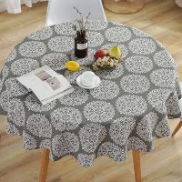 【cw】 Round Tablecloth Cotton Linen Cloth Home Kitchen Hotel Banquet Wedding Party Table Cover Decoration Background ！