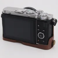 กระเป๋ากล้องแบบครึ่งตัวเคสหนัง PU สำหรับ Olympus PEN E-P7 EP7ผ้าคลุมรถการเปิดแบตเตอรี่