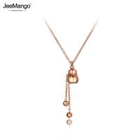 【cw】 JeeMango Titanium Chinese Gourd Pendant Necklace Choker JN19211 ！