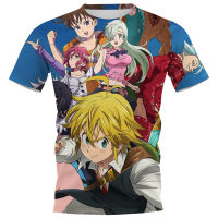 2023 NewHX Seven Deadly Sins เสื้อยืดผู้ชายการ์ตูนอะนิเมะความคิดสร้างสรรค์ DIY เสื้อผ้าผู้ชาย Harajuku T เสื้อ Unisex Casual Streetwear