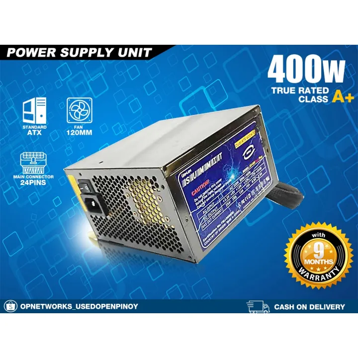 Power Supply Class A+ True Rated 400W PSU (Mixed Brand) Lazada PH