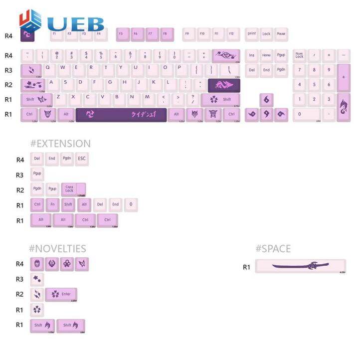 134-keys-set-pbt-key-ผ้าหุ้มเบาะรถยนต์61-64-68-78-84-87-96-98-104-108ชุดคีย์กุญแจหมวกสำหรับคีย์บอร์ดแบบกลไกสวิตช์-mx