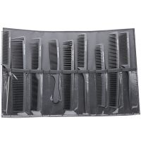 Popular Professional Hairdressing Carbon 9pcs Combs Set With Bag High Quality Fibre Heat-Resistant Stylist Favorite Comb Kit