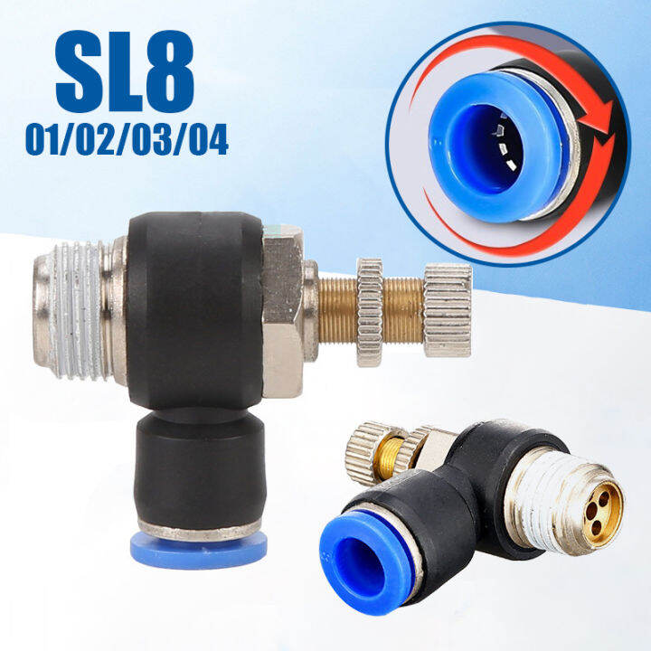 Speed Control Pneumatic Fitting Throttle Valve Controller Hose Tube