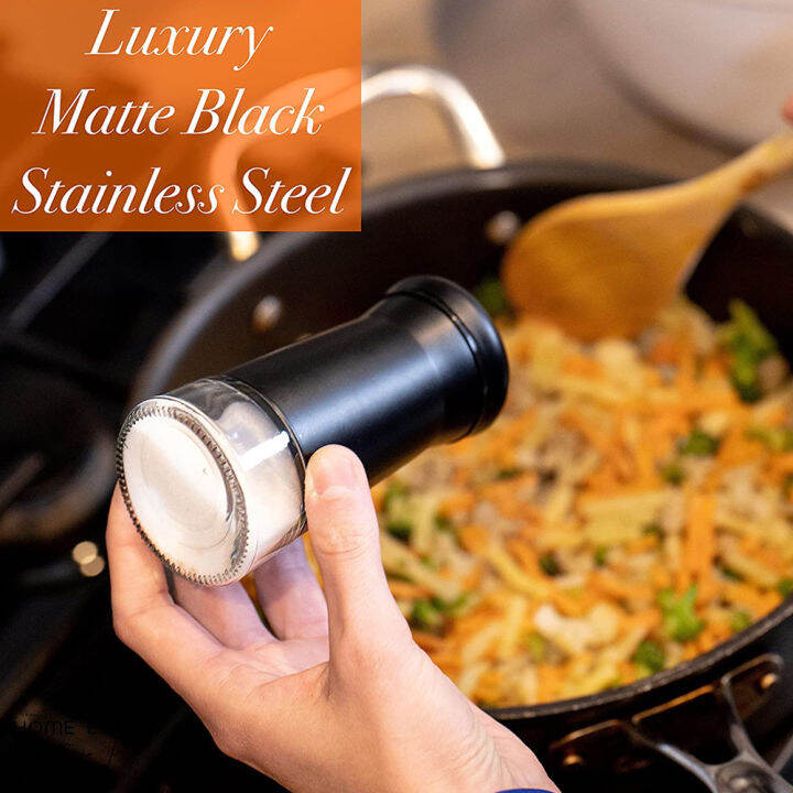 2pcs Cooking Pepper Shaker Salt Dispenser Picnic With Adjustable Pour