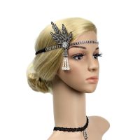 1920S The Great Gatsby อุปกรณ์เสริมชุด Medallion Pearl Headband ถุงมือสีดำผู้ถือ Flapper Party เครื่องแต่งกาย Accessories