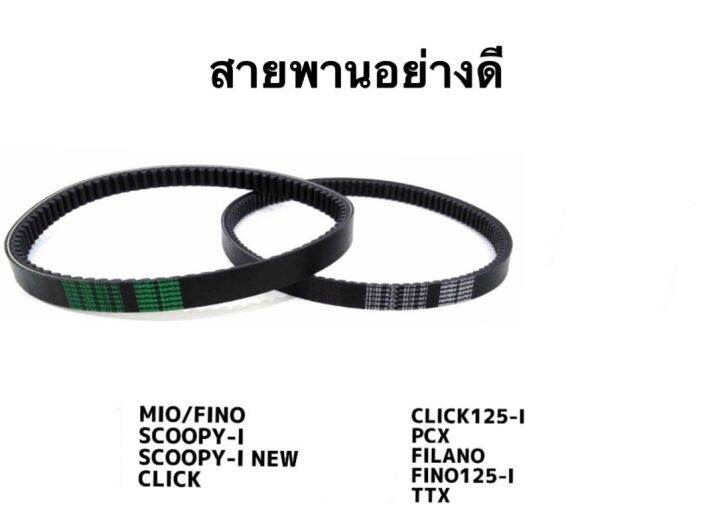 สายพานรถมอเตอร์ไซร์-อย่างดี-mio-fino-click-scoopy-pcx-zoomer-x-ttx-click125-พร้อมส่ง