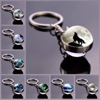 【DT】New Trend Keychain Wolf And Moon Keychain Crystal Glass Key Ring Wolf Head Key Ring Car Key Ring Birthday Gift hot