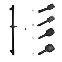 Black 3 Function ABS Hand Held Shower Head High Pressure Rain Shower Sprayer Set Wall Mount Slide Bar with Hose and Bracket Shower Sets