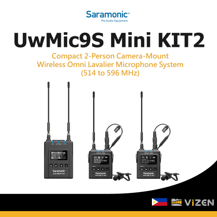 Saramonic UwMic9 Camera-Mount Wireless Omni Lavalier Microphone System (514  to 596 MHz)