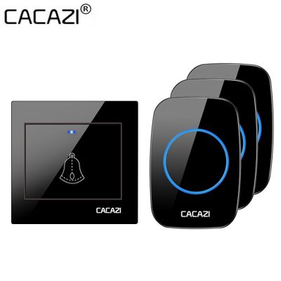 ❀ CACAZI 36 music 110DB 300M Wireless Doorbell Waterproof 100-240V Waterproof Remote Led Light Home 2 Button Door Bell