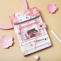 Notebook kimono girl magnetic buckle book small fresh and thick diary book student color page girl heart hand book kawaii diary