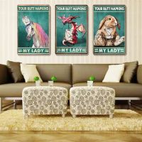 My Lord/lady Animal Metal Tin Signs-โปสเตอร์แผ่นเหล็กวินเทจสำหรับตกแต่งห้องน้ำในห้องน้ำพร้อมคำพูดที่ตลกขบขัน