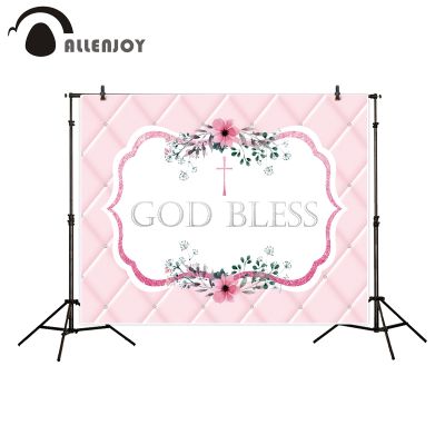 【Worth-Buy】 Allenjoy โฟโต้คอลถ่ายภาพพื้นหลังสีชมพูมืออาชีพสำหรับฉากหลังรับบัพติศมารูปดอกไม้พระเจ้าอวยพร