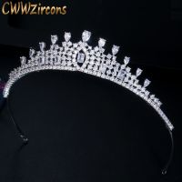 Cwwzircons กิ๊บคริสตัลเพชรสังเคราะห์มงกุฎเจ้าสาวมงกุฏเครื่องประดับผมสำหรับ A016มงกุฎเครื่องประดับงานแต่งงาน