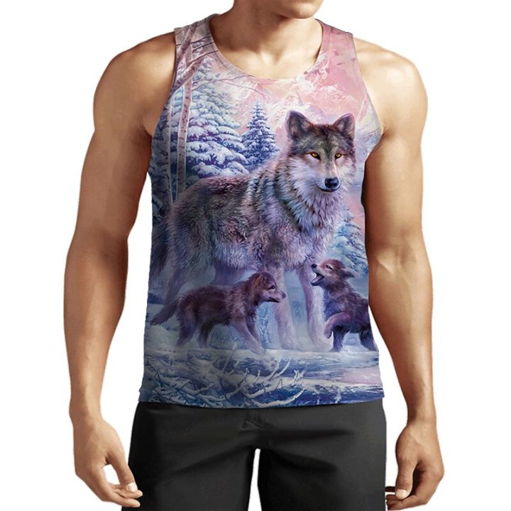 2023-สัตว์หมาป่า-3d-เสื้อฮาราจูกุแฟชั่นเสื้อลำลองแขนกุดผู้ชายผู้หญิงฤดูร้อนฮาราจูกุ-streetwear-ฟิตเนส-cool-เสื้อกั๊ก