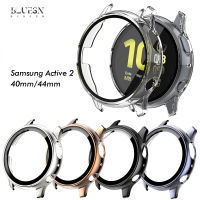 เคสป้องกันหน้าจอสำหรับ Samsung Galaxy Watch Active 2 44มม. 40มม. ป้องกันแบบเต็มรูปแบบกันชนพร้อมฝาครอบป้องกันกระจกเทมเปอร์