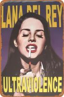 Charcasus ป้ายดีบุกโลหะ Lana เดลเรย์ Ultraviolence เพลงโปสเตอร์โลหะห้องศิลปะบนผนังตกแต่งผนังห้องนอน8X12นิ้ว