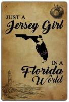 【CW】 TSHOME Just A Jersey In Florida Metal Tin Sign Aluminum Signs for Wall Shabby 20x30cm