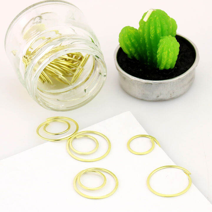 alltu-20pcs-imitation-gold-circular-metal-paper-clip-bookmark-stationery-student-office-memo