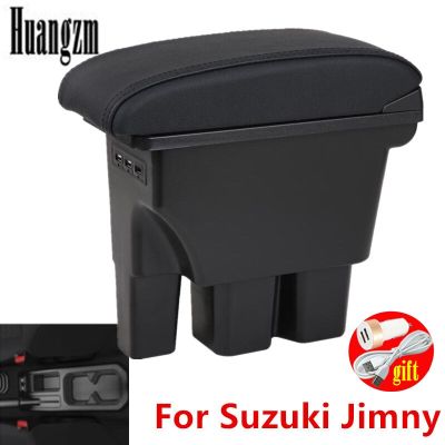 ที่วางแขนสำหรับ Suzuki Jimny JB74 Jimny 2021 2020 2018 2019พับได้สองชั้นพร้อมที่วางแขนไฟรถยนต์ Led USB