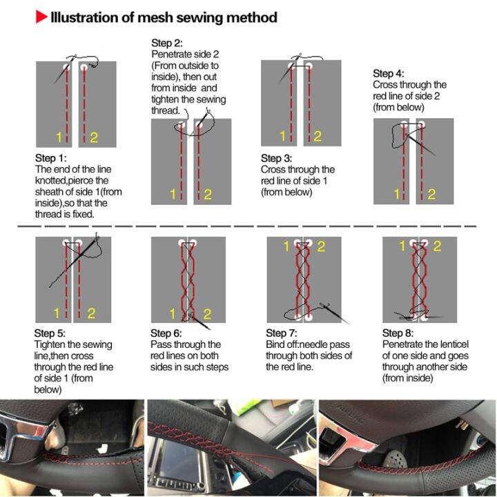 wcarfun-พวงมาลัยหนังเย็บด้วยมือสำหรับ-nissan-qashqai-x-trail-j10-nv200ตกแต่งรถยนต์2008-2012