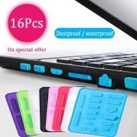 16pcs/set Colorful Anti Dust Plug for Laptop Silicone Cover Stopper Laptop Dustproof USB Interface Waterproof Cover