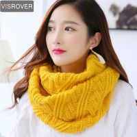 【Miki Xinyuan】 VISROVER ผ้าพันคอสี WomenKnitted Lic ผ้าพันคอ WarmSnood สุภาพสตรีแหวนผ้าพันคอแฟชั่น UnisexNeckchief