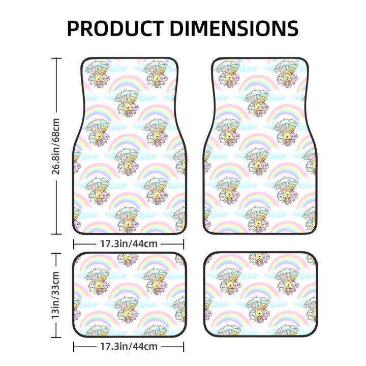 วินนี่ช้อนส้อมมีดหมีพูห์รถเสื่อปูพื้นพื้นหลังด้านหน้าอเนกประสงค์ทั้งชุด4ชิ้นพร้อมแผ่นรองยางกันลื่น