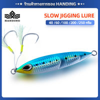 HANDING เหยื่อล่อโลหะ Jigs ตกปลาขนาด 7.5-13 ซม. 30-250 กรัมเหยื่อล่อตะขอโลหะแบน Jigs พร้อมตะขอเกี่ยวสำหรับการตกปลา Saltwater