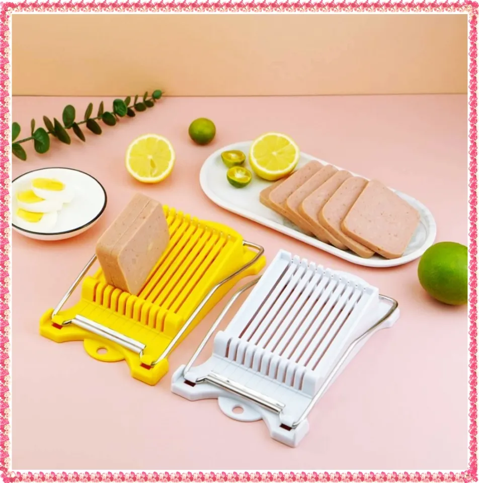 Stainless Steel Wires Slicer Kitchen Food Cutter for Luncheon Meat Ham Boiled Egg Cheese Sushi Fruit Cutting, Orange