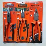 Bộ 3 Kìm cắt - Kìm điện - Kìm nhọn Asaki cao cấp cỡ 8 inch