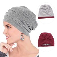 【YF】 2023 New  Muslim Hijab Elastic Cotton Turban Hat Solid Color Women Warm Winter Headscarf Bonnet Inner Hijabs Cap chemo hat