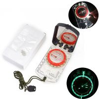 1pc Multifunctional Luminous Compass With Mirror Waterproof Hiking Climbing Compass With / Without LED Lamp Scale Magnifier