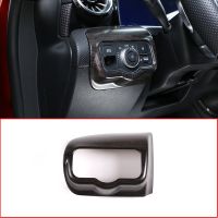 For Mercedes Benz A Class A180 W177 2019 LHD Oak Wood Grain ABS Car Headlight Switch Frame Trim Essories