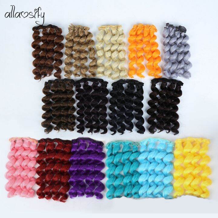 allaosify-วิกผม-bjd-15ซม-100ซม-สีดำน้ำตาลเงินสีผมหยิกสั้นสำหรับ1-3-1-4-1-6ตุ๊กตาผม-diy-สำหรับตุ๊กตา