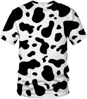 Lurhonp Men Women 3D Cow Print Funny Short Sleeve Tshirts Fashion Crewneck T-Shirts