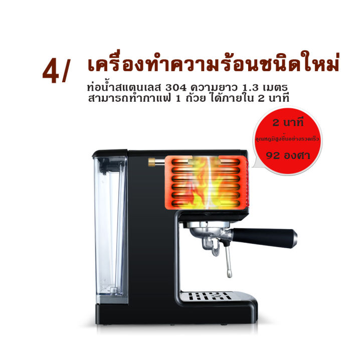 เครื่องชงกาแฟ-รุ่น-gemilai-crm3601-coffee-machine-gemilai-crm3601-มาตรฐานแรงดัน-15-บาร์และด้ามชง-58-มม-ใช้งานง่าย-ยินดีให้คำแนะนำวิธีใช้งานค่ะ