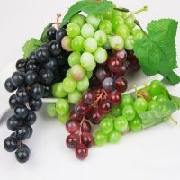✶ 1PC New Bunch Lifelike Artificial Grapes Plastic Fake Decorative Fruit Food Plastic Fake Fruit Realistic Fake Leafs Home Decor