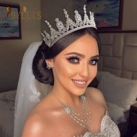 OperaCWwartA213 Zircon Wedding Round Crown Luxury Diadem Headband Rhinestone Headpiece Bridal Headwear Kings Tiaras Princess Hair Jewerly